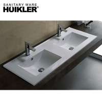 Bathroom ceramic cabinet double counter basin