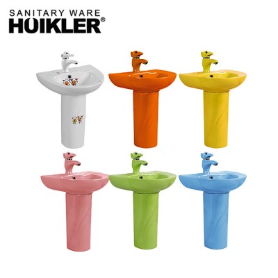 Lovely Colorful Design Ceramics Sanitary Wares Wc Wash Basin Sink Bathroom Set For Children